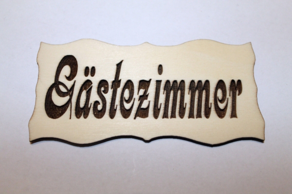 Gästezimmer - Schild aus Holz gelasert